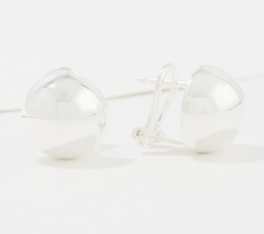 UltraFine 950 Silver Polished Omega Back Earrings