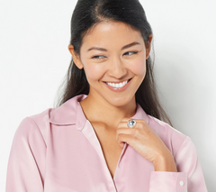 UltraFine 950 Silver Polished Bombe Dome Cocktail Ring Size 7