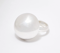 UltraFine 950 Silver Polished Bombe Dome Cocktail Ring Size 7
