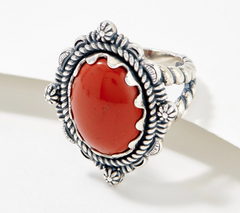 American West Sterling Silver Unique Red Jasper Ring Size 10