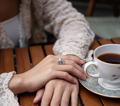 Diamonique Sterling Silver Baguette and Round Bridal Ring Set Size 7