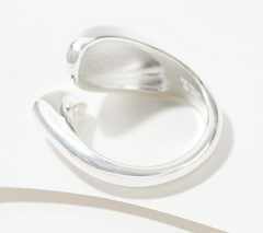 UltraFine Silver Polished Double Signet Bypass Ring Size 8