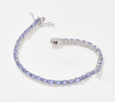 Generation Gems Tanzanite Exotic Oval & Round Tennis Sterling Silver Bracelet Avg