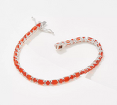 Generation Gems Exotic Oval & Round Fire Opal Tennis Sterling Silver Bracelet Avg