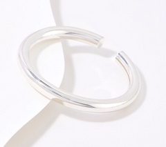 Ultrafine 950 Silver Hinged Polished Cuff Bangle Bracelet 7-1/4"