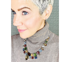 Joan Rivers Colorful Neutral Crystal Elegance Statement Necklace