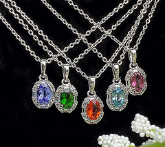 Generation Gems Sterling Silver Exotic Tanzanite Oval Pendant