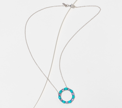 Affinity Gems Sterling Silver Turquoise & Tanzanite Circle Necklace