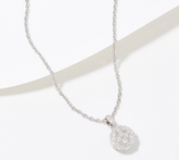 Affinity Diamond Sterling Silver Round Cluster Pendant w/Chain Necklace