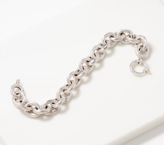 Sterling Silver Textured Rolo Link 7-1/4" Bracelet