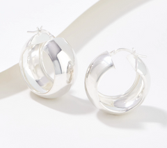 Silver Style Sterling Silver Bold Hoop Earring