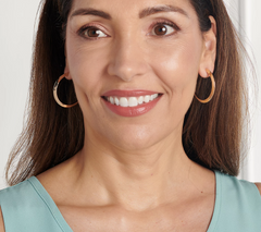 Joan Rivers Set of 2 Star and Round Gold Tone Hoop Earrings