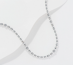 American West Sterling Silver Stamped & Bead 21" Necklace
