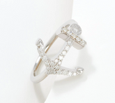 Affinity x Katrina Szish Sterling Silver Nautical Anchor Diamond Ring Size 6