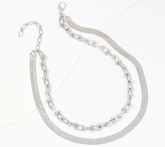 Susan Graver Multi-Chain SilverTone Adjustable Necklace