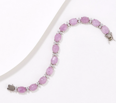 Affinity Gems Sterling Silver Pink Kunzite Tennis Bracelet, 8"