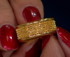 Italian Silver Margherita 18K Gold-Plated Sterling Silver Band Ring, Size 11