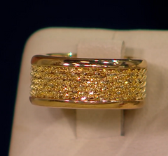 Italian Silver Margherita 18K Gold-Plated Sterling Silver Band Ring, Size 11