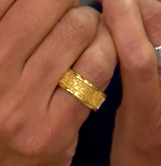 Italian Silver Margherita 18K Gold-Plated Sterling Silver Band Ring, Size 11