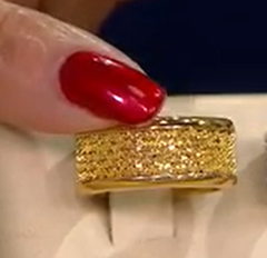 Italian Silver Margherita 18K Gold-Plated Sterling Silver Band Ring, Size 11