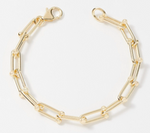 Italian Silver Gold-Over SS Fancy Link Bracelet Avg
