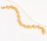 Italian Silver Gold-Clad Polished Bead Bracelet Avg