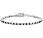 Affinity Gems Sterling Silver Blue and White Sapphire Bracelet