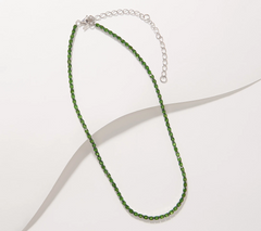 Generation Gems Sterling Silver Oval Cut Chrome Diopside Tennis Necklace