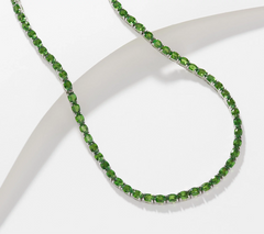 Generation Gems Sterling Silver Oval Cut Chrome Diopside Tennis Necklace