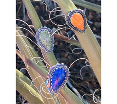 American West Sterling Silver Pear Shape Spiny Shell Ring, Size 10