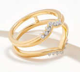 Accents by Affinity Diamonds Gold-Clad Sterling Silver Ring Guard Size 4