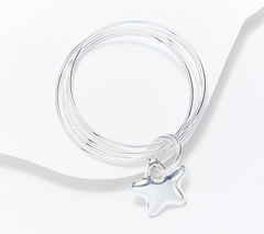 UltraFine Silver Charm Multi-Bangle Small