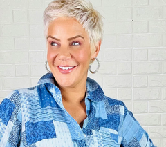 Joan Rivers Pave Mesh Crystal Silver tone Hoop