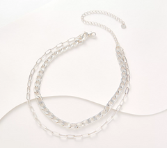 True Lovelies Silvertone Double Row Chain Necklace