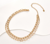 True Lovelies Goldtone Double Row Chain Necklace