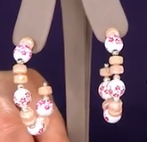 True Lovelies Floral Printed Ceramic Bead Pink/Silver Hoop Earrings