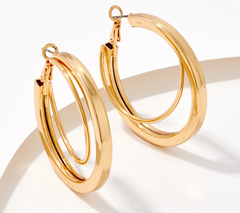 True Lovelies Double Goldtone Hoop Earrings