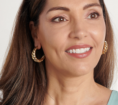 True Lovelies Croissant Twisted Goldtone Mini Hoop Earrings