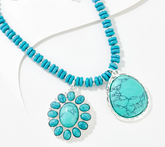 Denim & Co. 30" Resin Stone Necklace w/ Southwestern Pendant