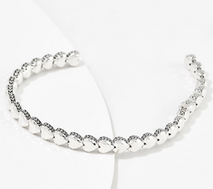 JAI Sterling Silver Cascading Symbols of Love Cuff X-Large