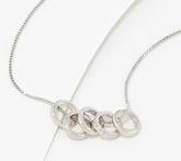 Diamonique 35th Anniversary 5-Ring Sterling Silver Necklace