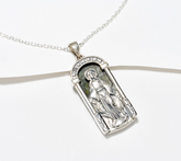 Connemara Marble Diamonique Sterling Silver Gate Pendant