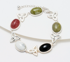 Connemara Marble Sterling Silver Colors of Ireland Bracelet, Size 7-1/4"