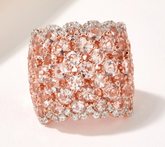 Affinity Gems Morganite and Zircon Sterling Silver Ring Size 6