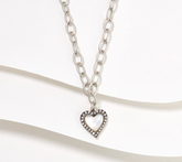FREIDA ROTHMAN Sterling Silver Mother of Pearl Heart Necklace