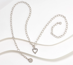 FREIDA ROTHMAN Sterling Silver Mother of Pearl Heart Necklace