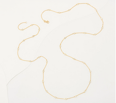 Diamonique Sterling Silver Goldclad 35th Anniversary Round Cut Bezel Set Necklace,  35"