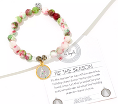 T. Jazelle Pyrite Gemstone with SS Holiday Charm Bracelet Small/Avg