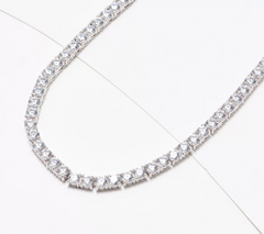 Diamonique x Nadri Silver Tone Brass Adjustable Tennis Necklace