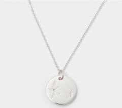 Diamonique Birthflower "Holly' Sterling Silver Pendant Necklace